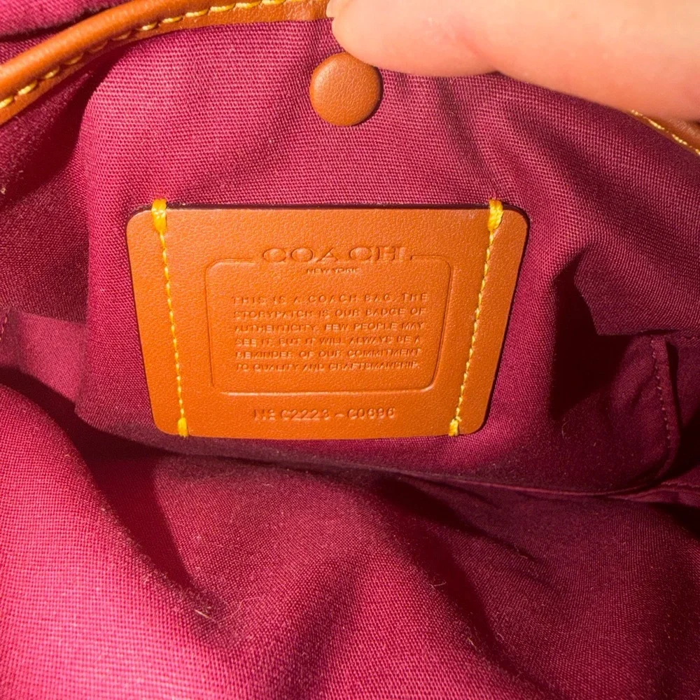 New With Tags Coach Signature Brown Double Zipper Crossbody Bag - Picture 2 of 7